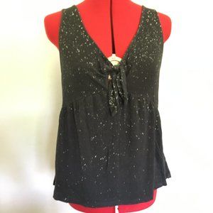 AEO Tie Front Tank with Speckle Print
